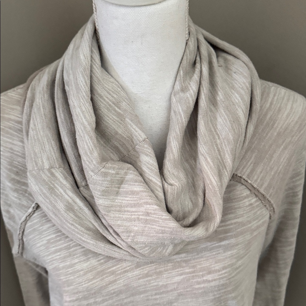 Free People Beach cacoon cowl neck cotton slub top with raw edges - Picture 8 of 15